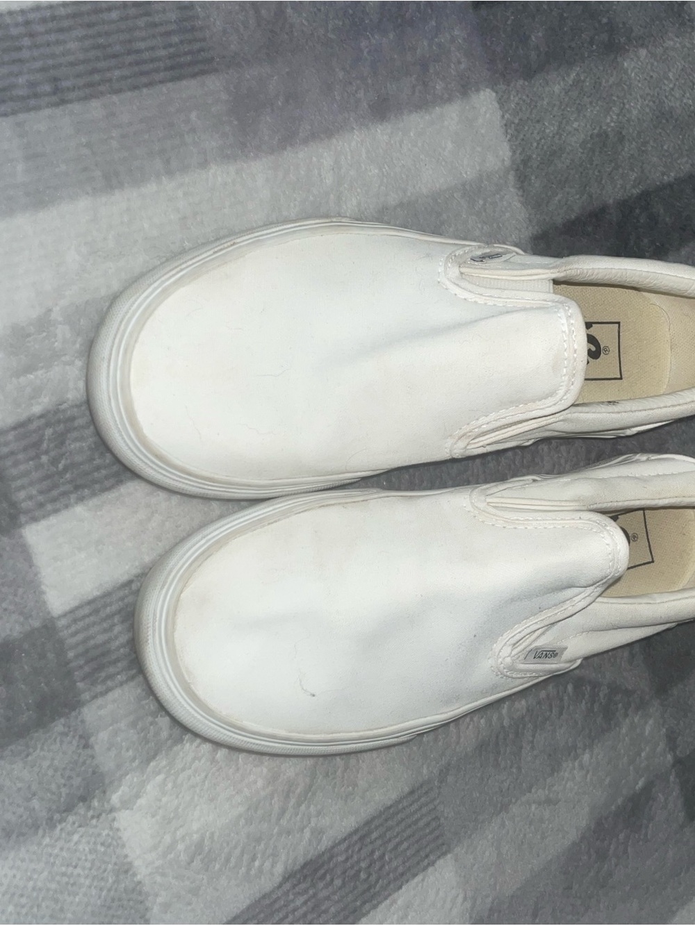 Vans White Slip-On Canvas Sneakers